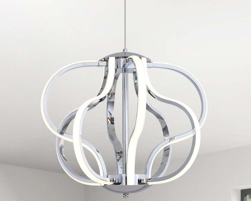 Artika Meridian 30-Watt 1-Light Modern Chrome LED Pendant Light - No Remote